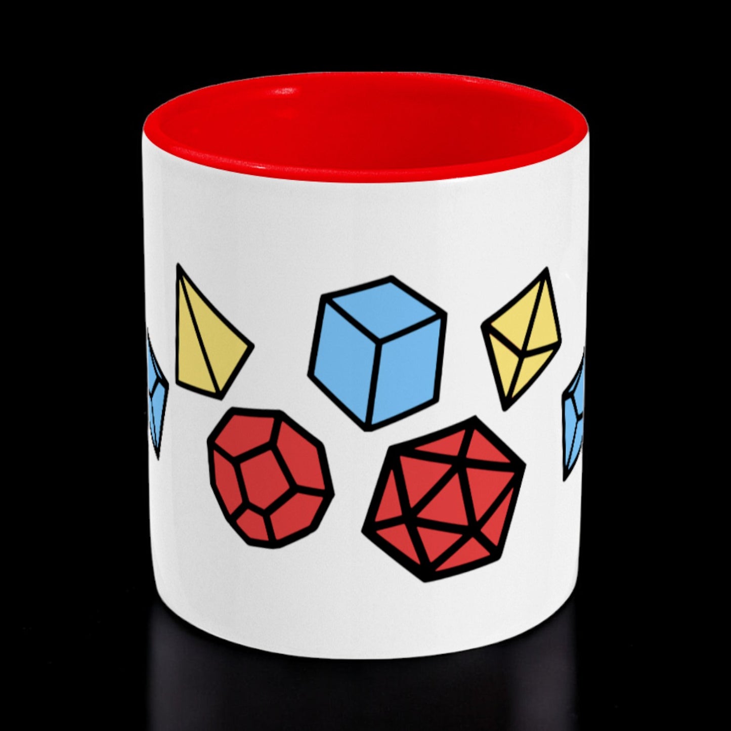 Polyhedral Dice Mug | Two-Tone Dungeons and Dragons inspired dice mug