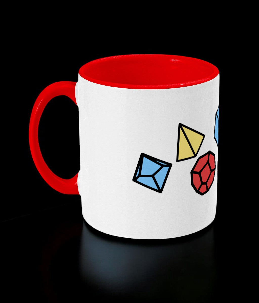 Polyhedral Dice Mug | Two-Tone Dungeons and Dragons inspired dice mug