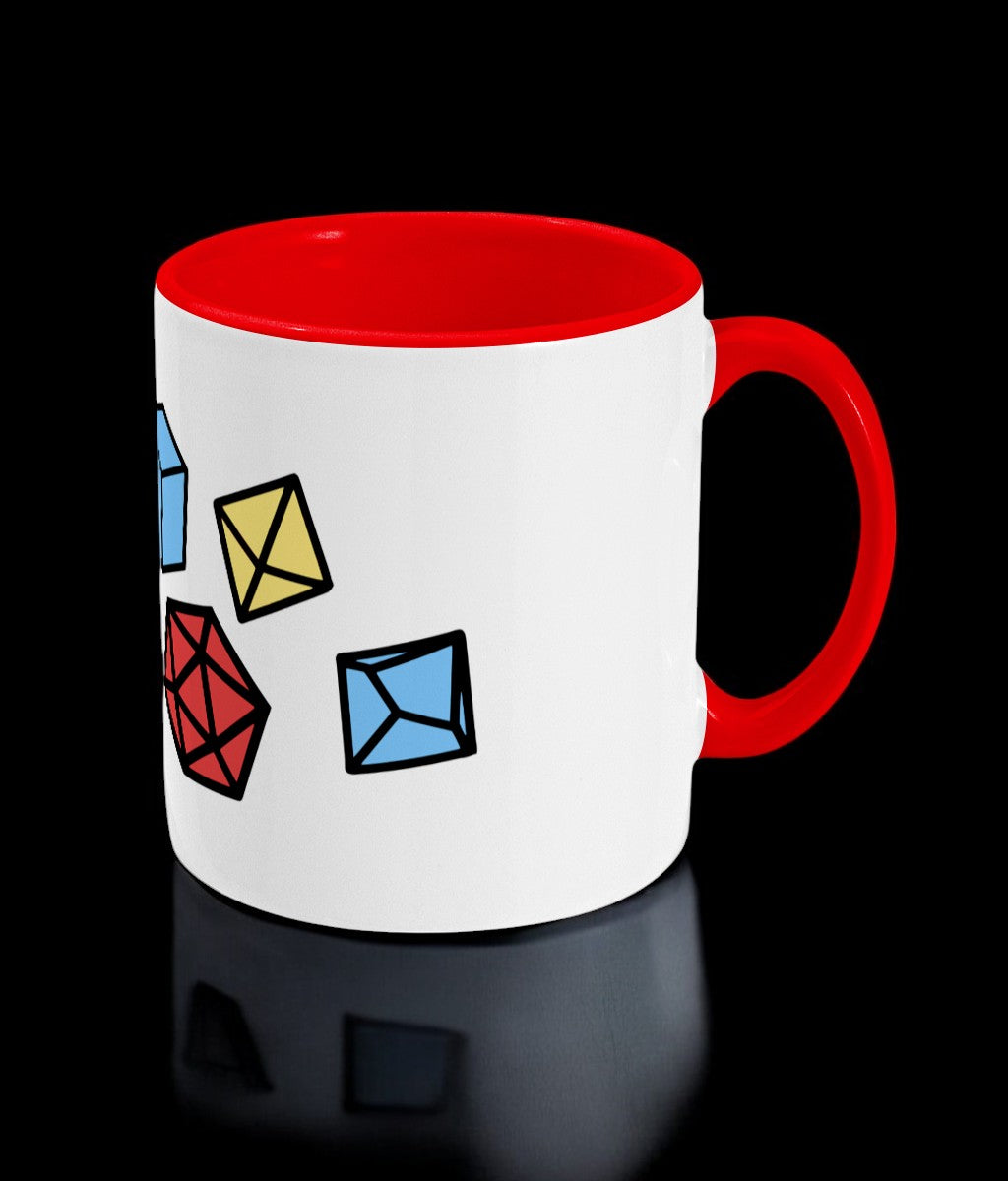 Polyhedral Dice Mug | Two-Tone Dungeons and Dragons inspired dice mug