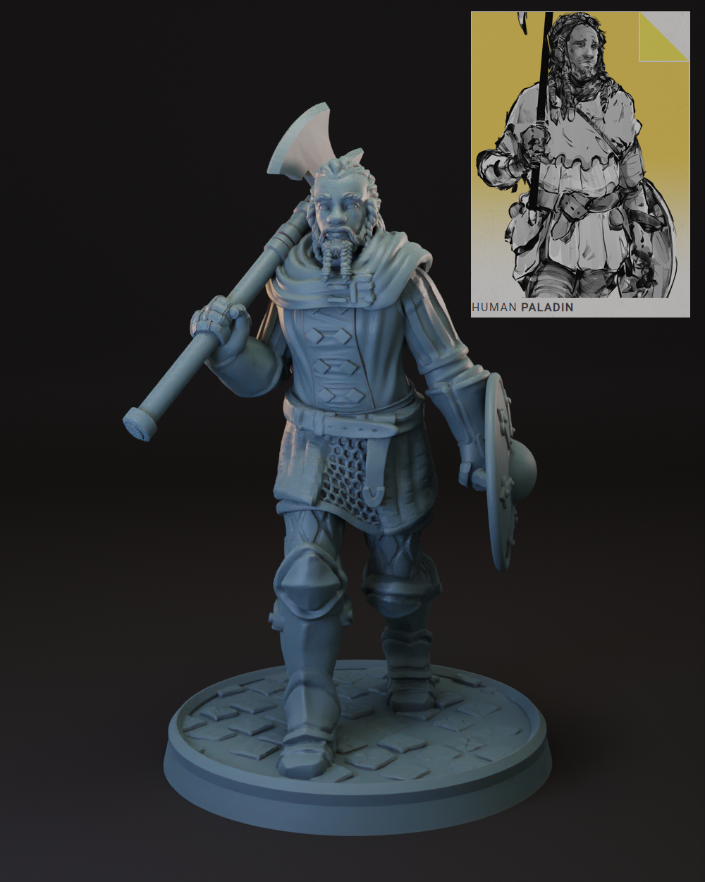 Human paladin solo front