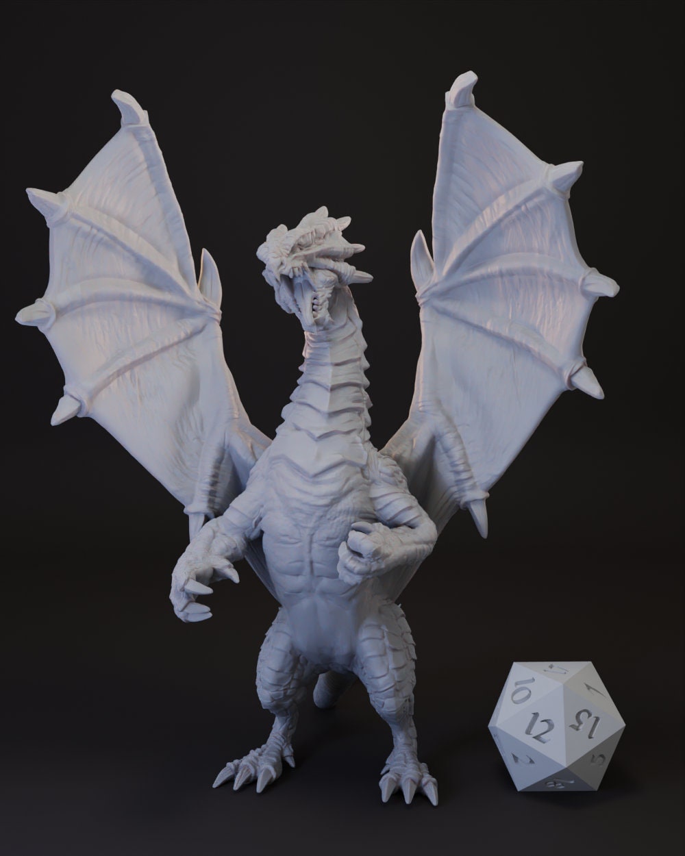 Young White Dragon Tabletop Miniature