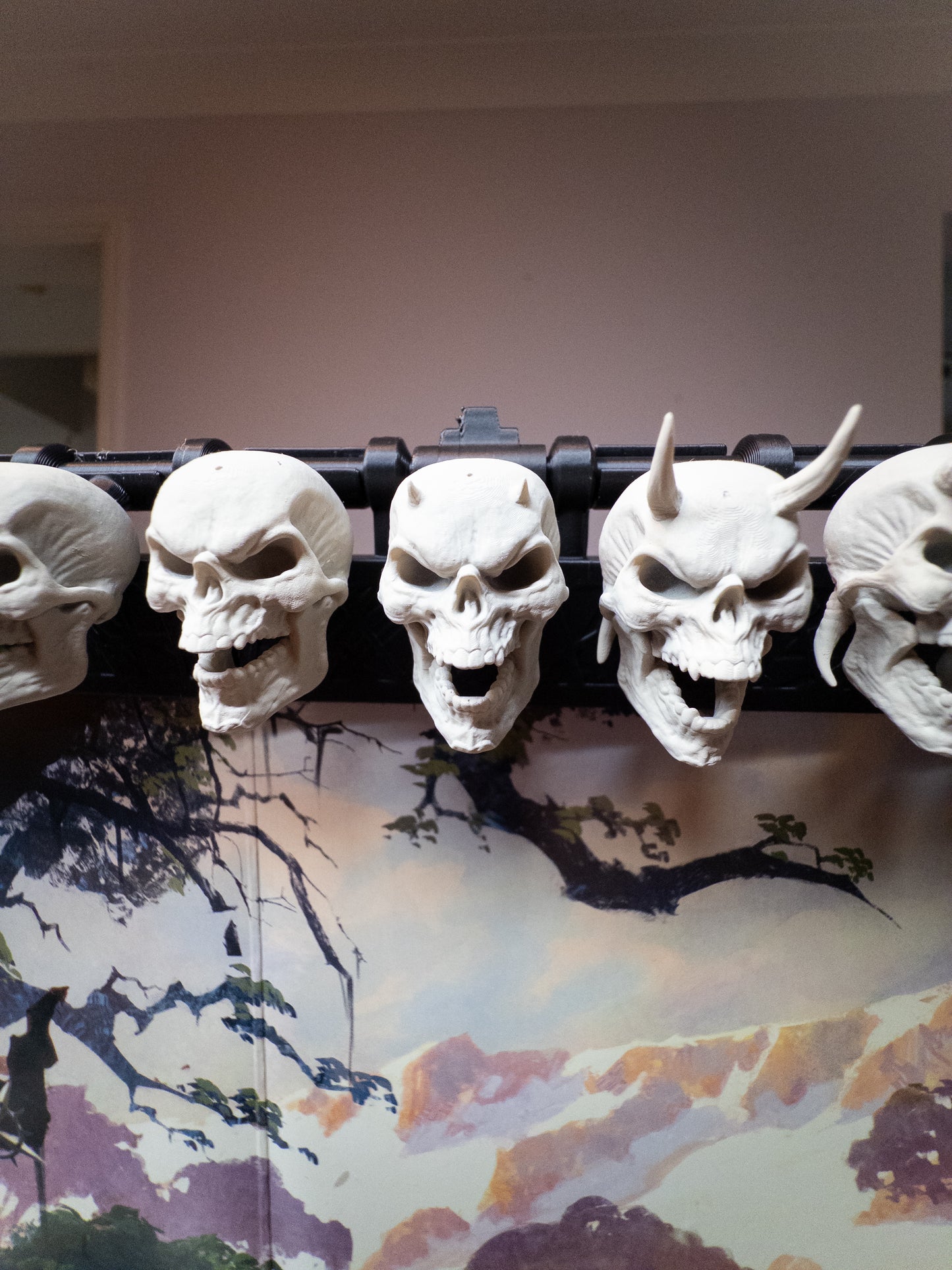 Skulls Close up on top of Screen - Middle of fear