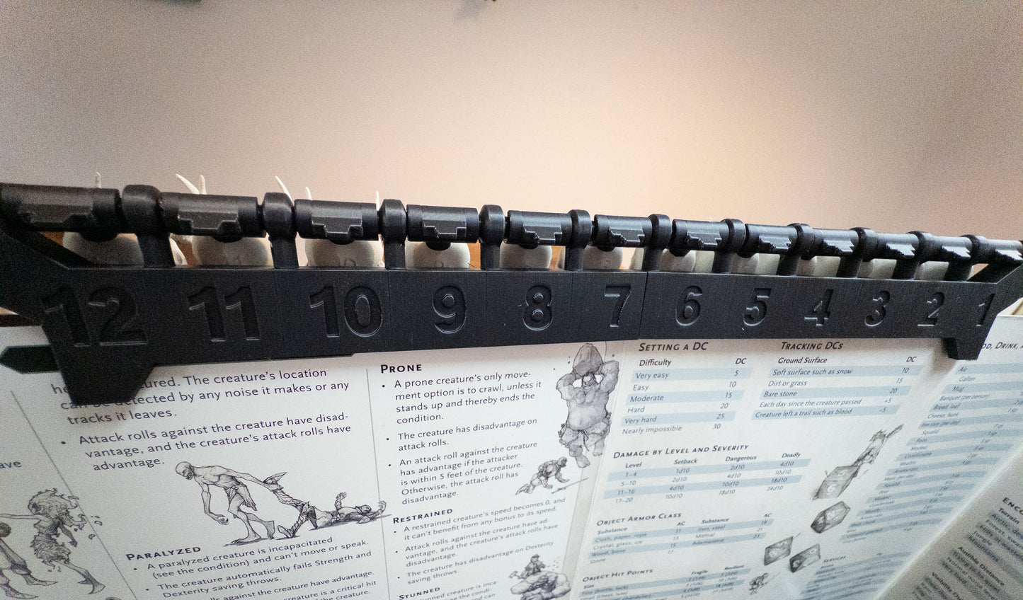 Back of Tracker on top of Game Master Screen