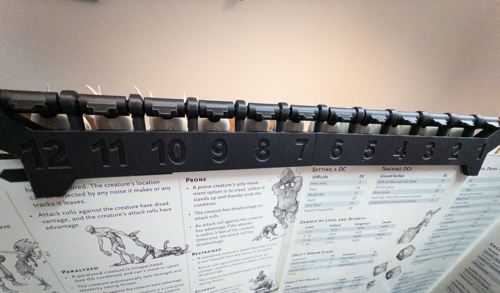 Back of Tracker on top of Game Master Screen