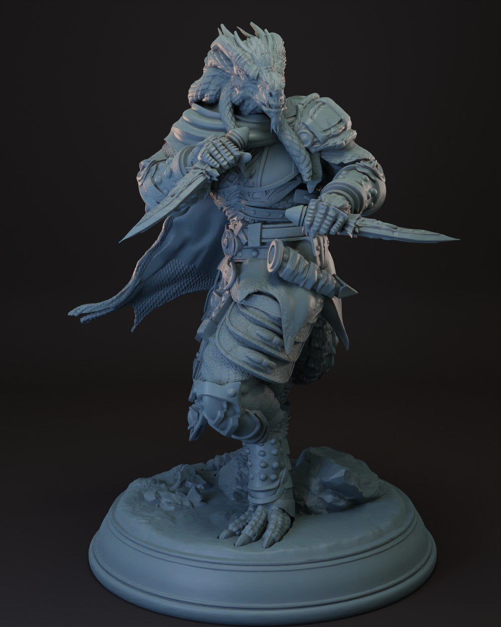 Dragonborn Rogue | Fighter -Umbrascale- Tabletop Miniature