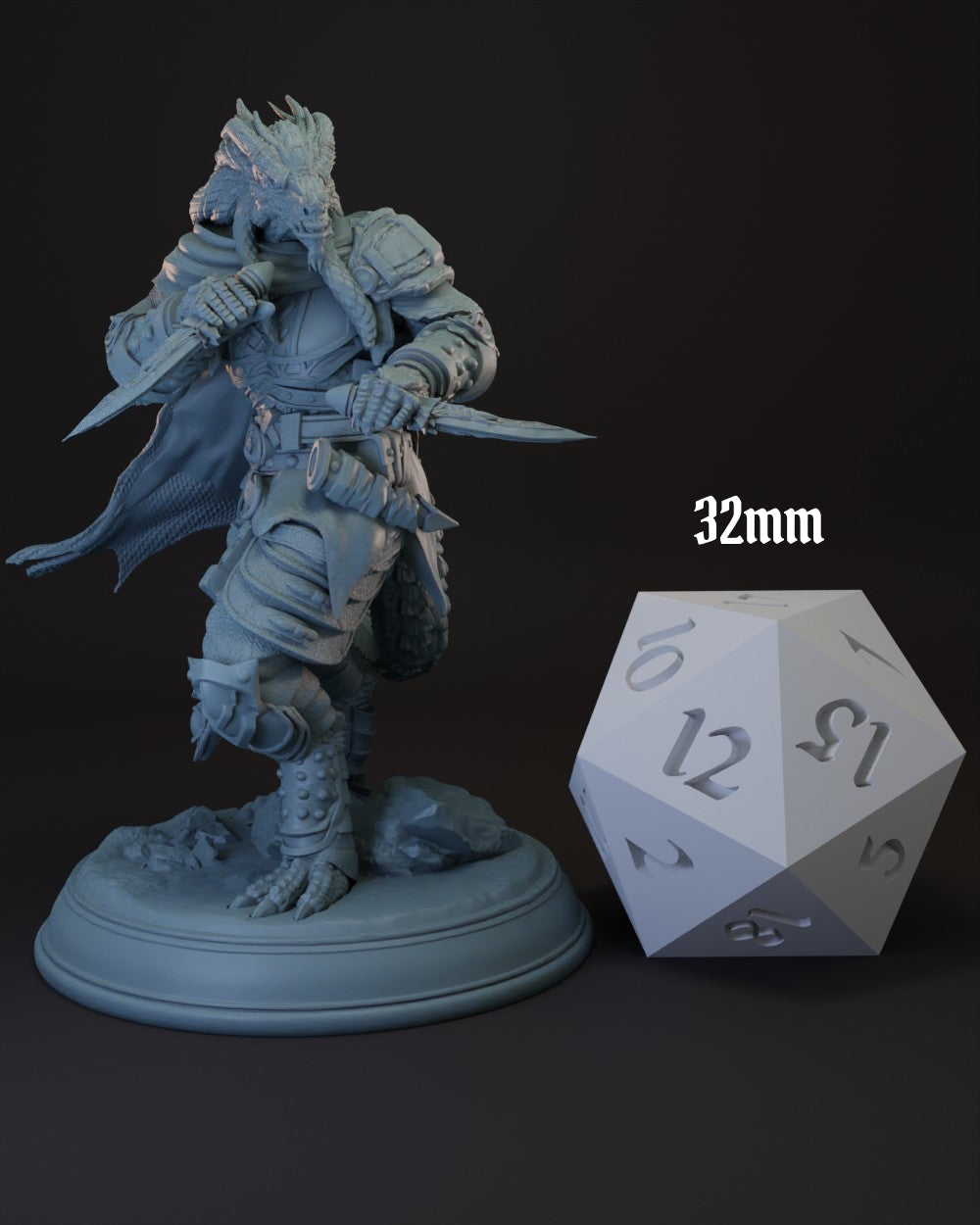 Dragonborn Rogue | Fighter -Umbrascale- Tabletop Miniature