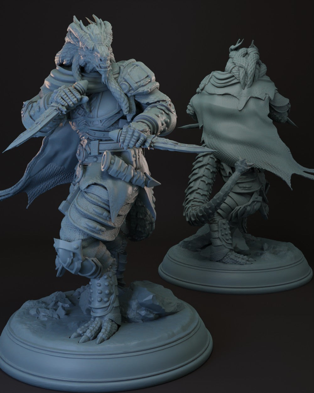 Dragonborn Rogue | Fighter -Umbrascale- Tabletop Miniature