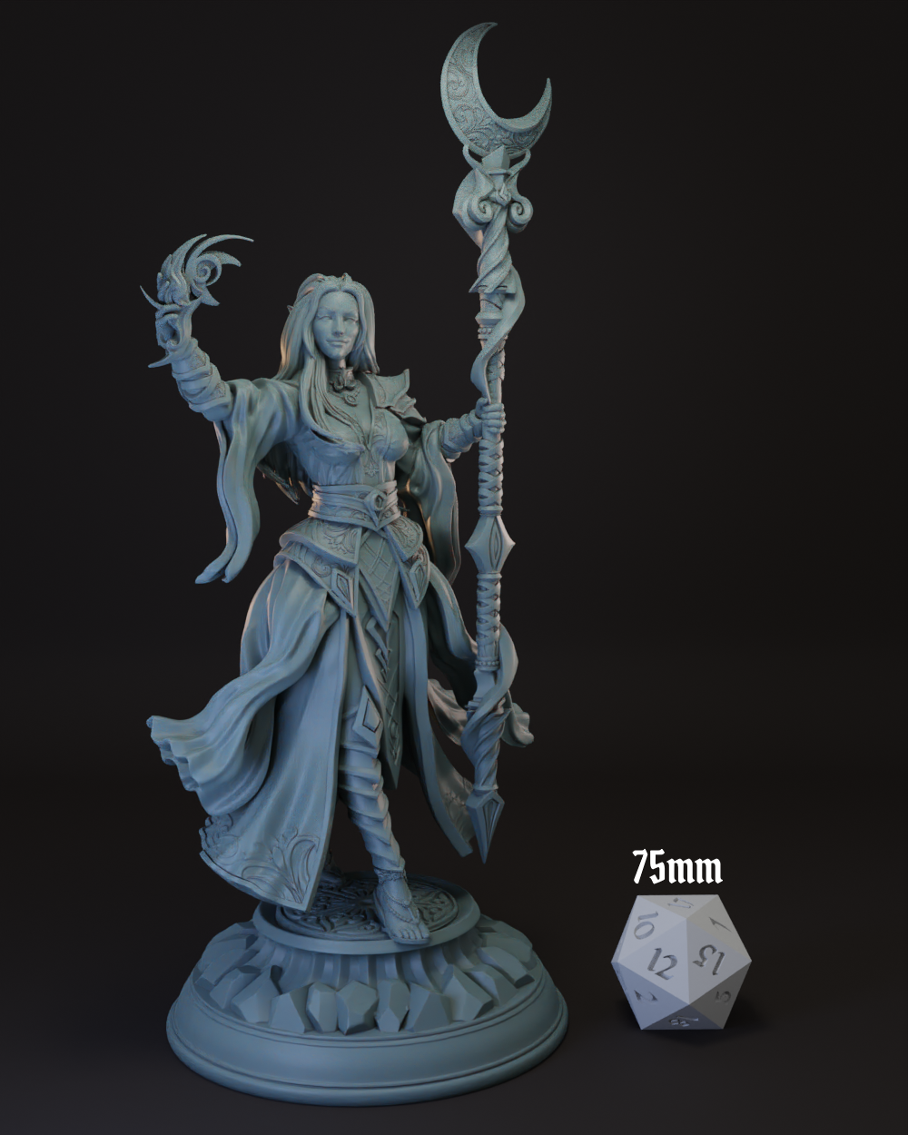 Drow | Elf | Female Cleric | Sorcerer -Kadna- Tabletop Miniature