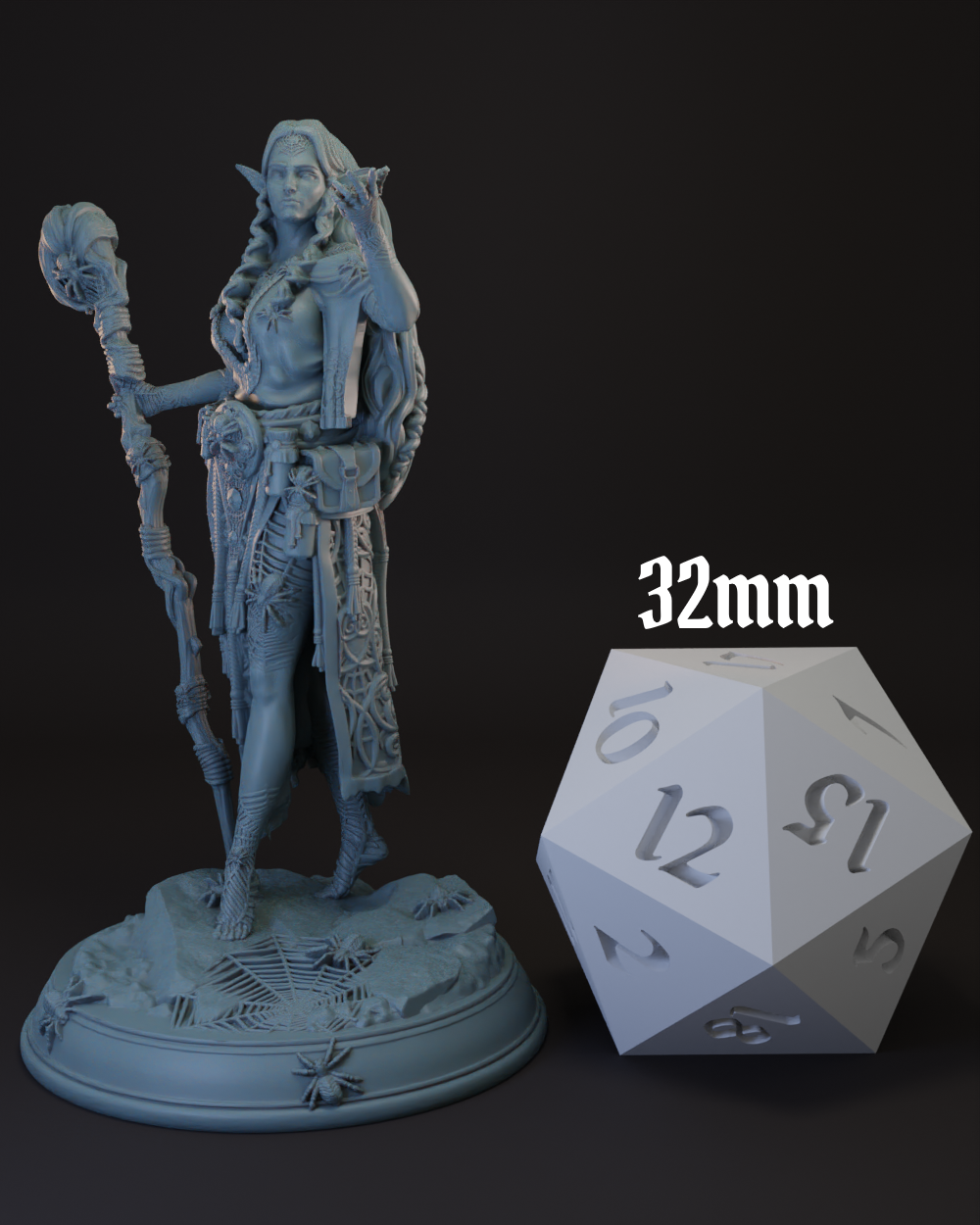 Drow | Elf Female Druid | Warlock | Sorcerer | Wizard -Irinia- Tabletop Miniature