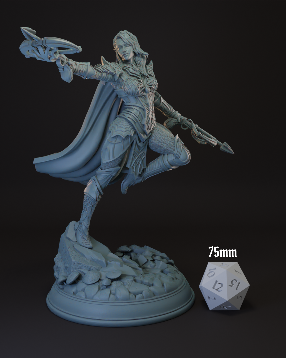 Drow | Elf Female Rogue -Vakara- Tabletop Miniature