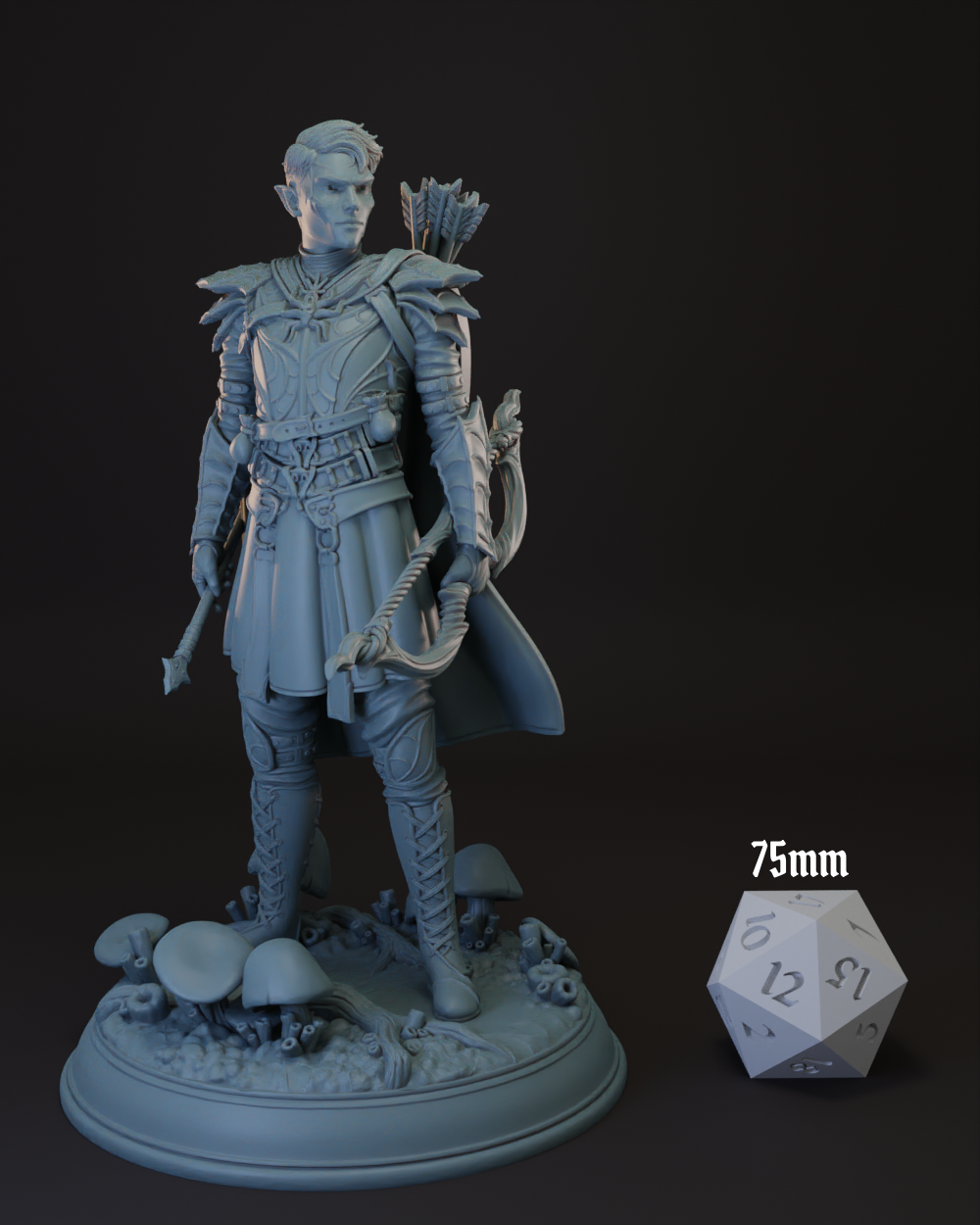 Drow | Elf Male Ranger | Fighter -Bow- Tabletop Miniature