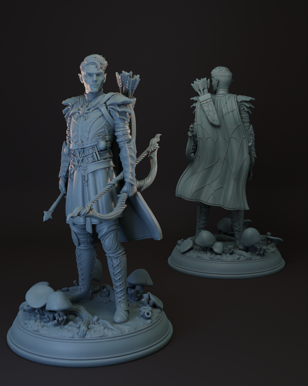 Drow | Elf Male Ranger | Fighter -Bow- Tabletop Miniature