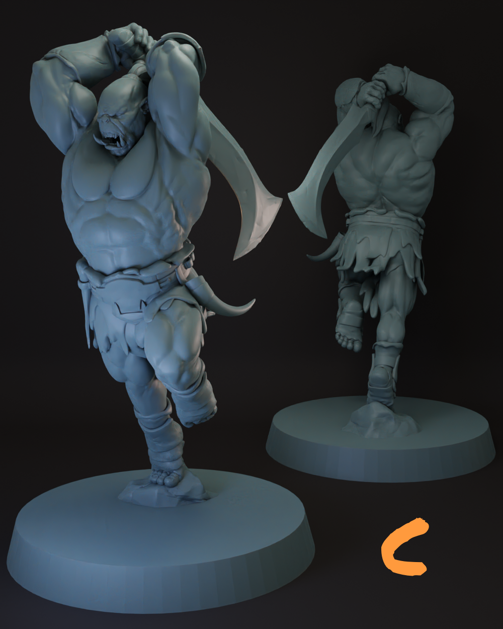 Orc Warband | Berserkers 4 Variants Tabletop Miniature