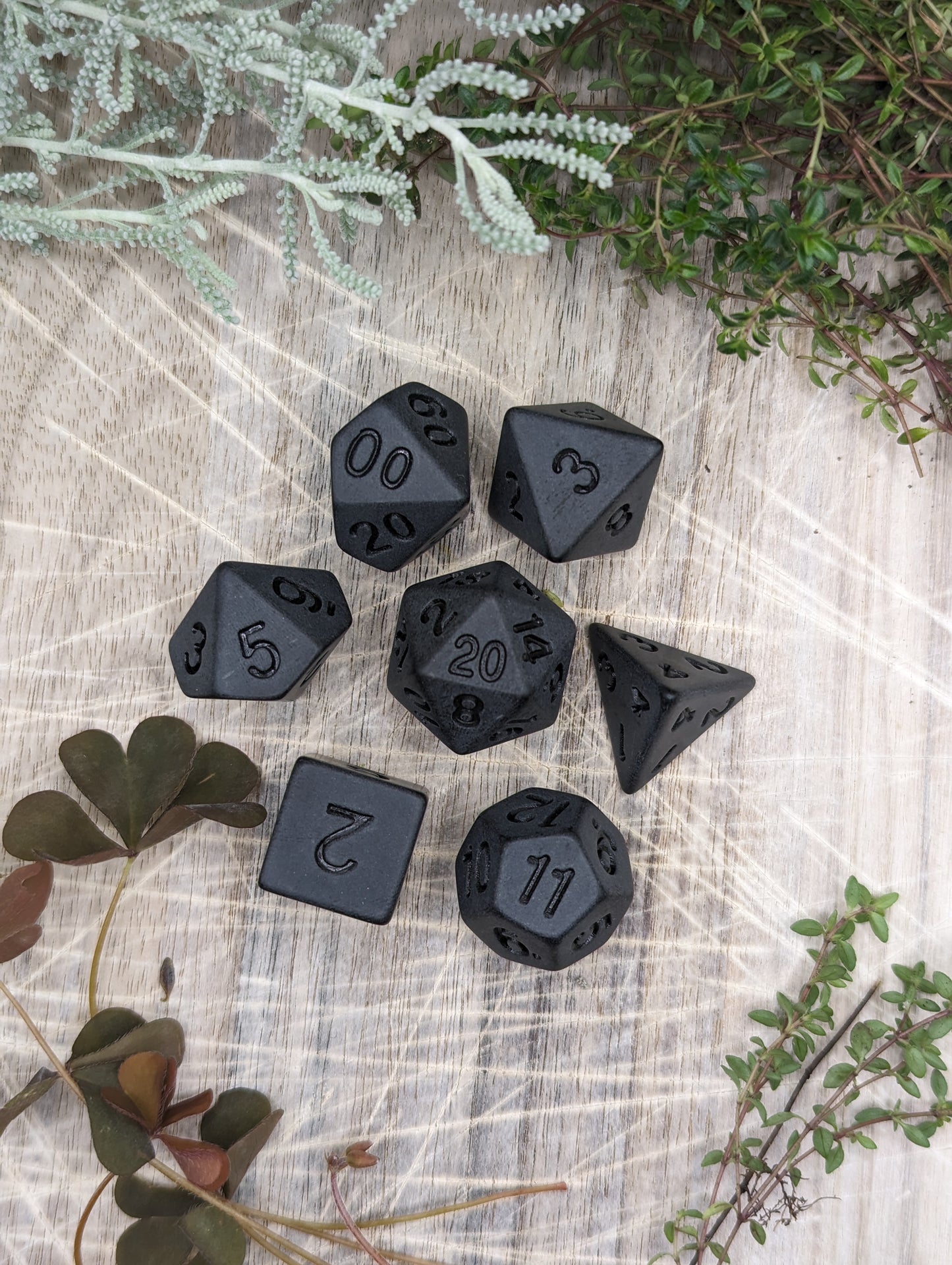 Matt Black Polyhedral Dungeons and Dragons Dice Set Thumbnail