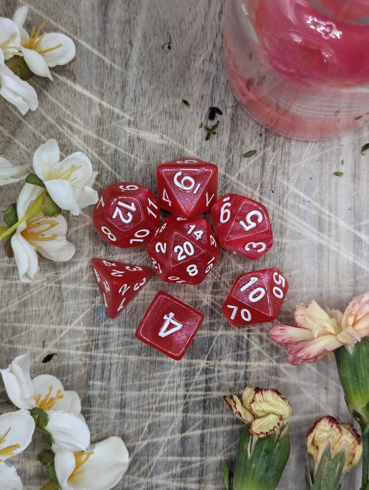 Red Pink Polyhedral Dungeons and Dragons Dice Set Thumbnail