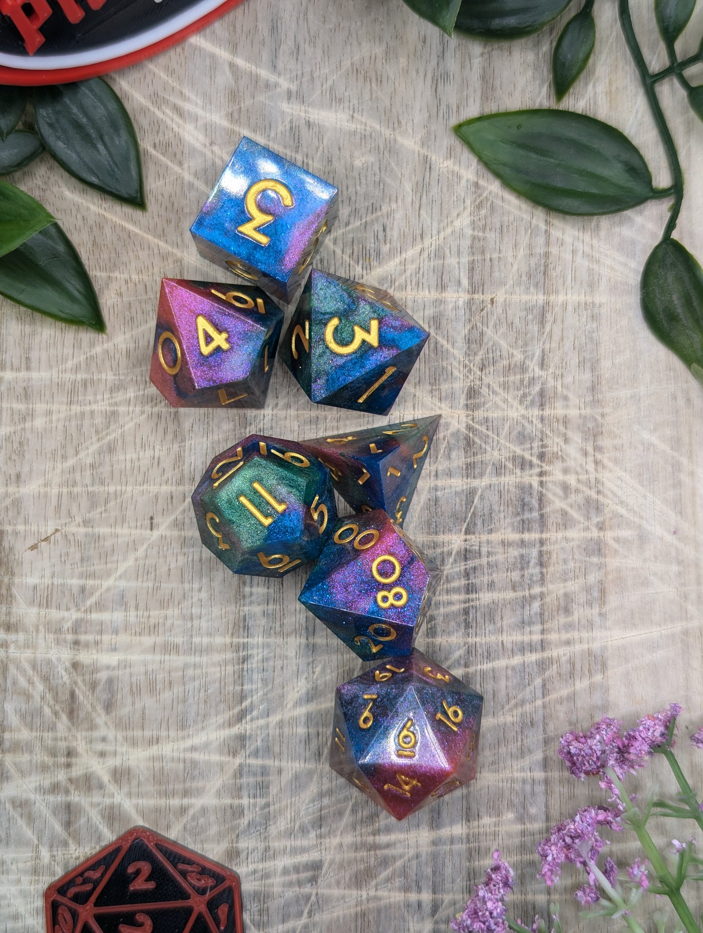 SPECTRUM Multicolour Sharp Edge Polyhedral Dice Set for Dungeons and Dragons