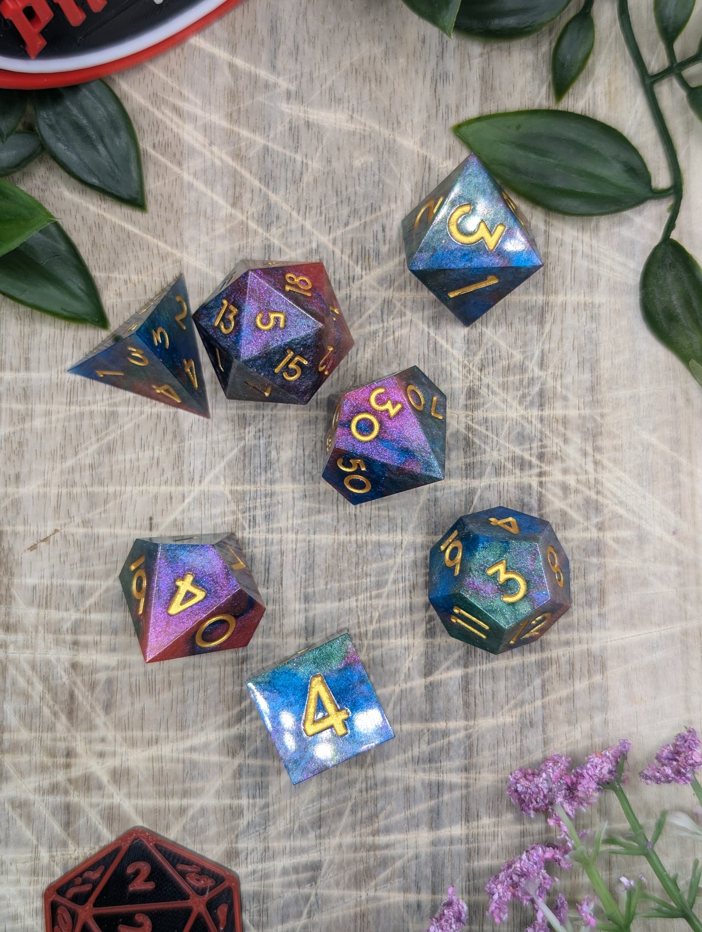 SPECTRUM Multicolour Sharp Edge Polyhedral Dice Set for Dungeons and Dragons