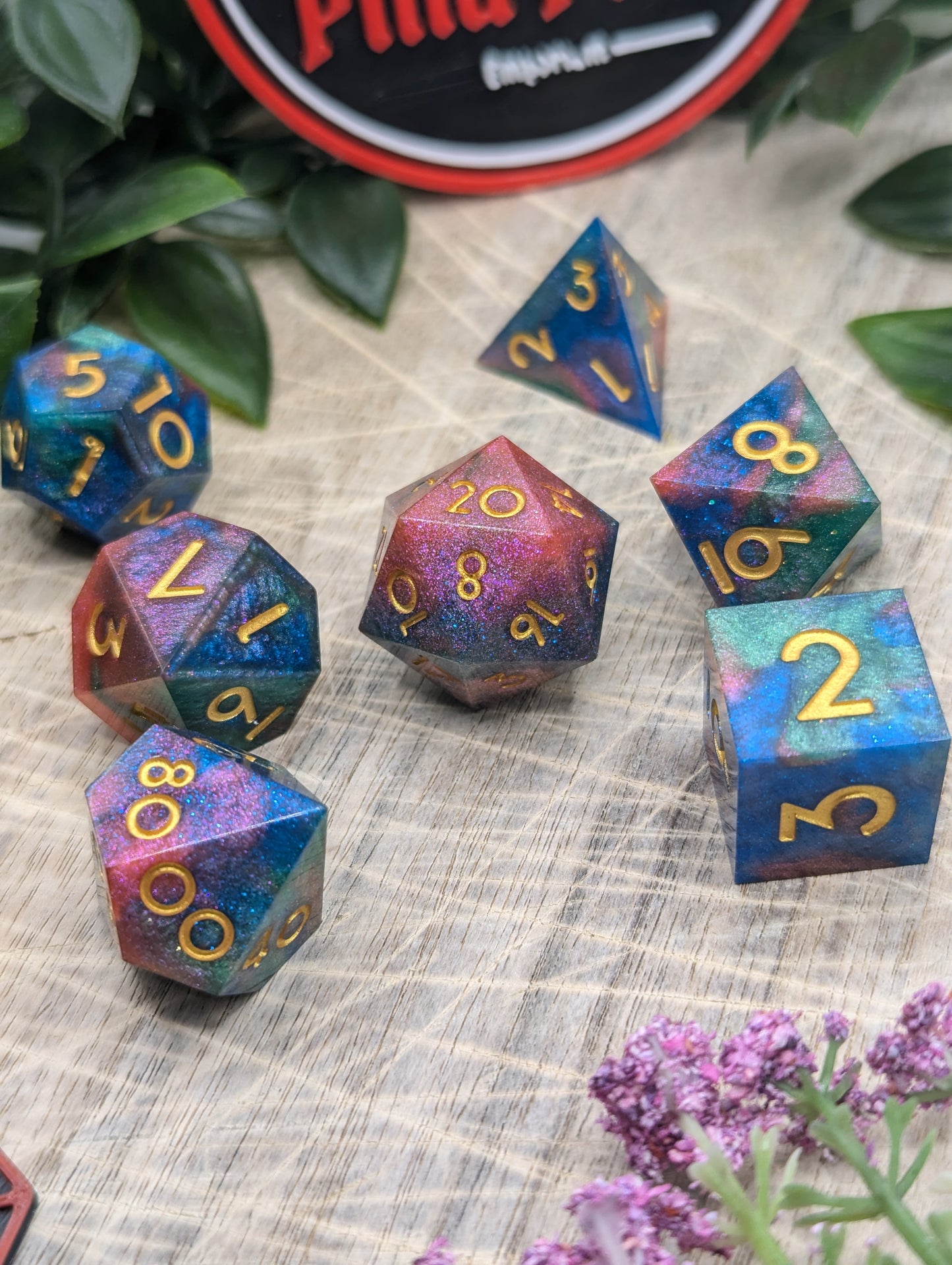 SPECTRUM Multicolour Sharp Edge Polyhedral Dice Set for Dungeons and Dragons