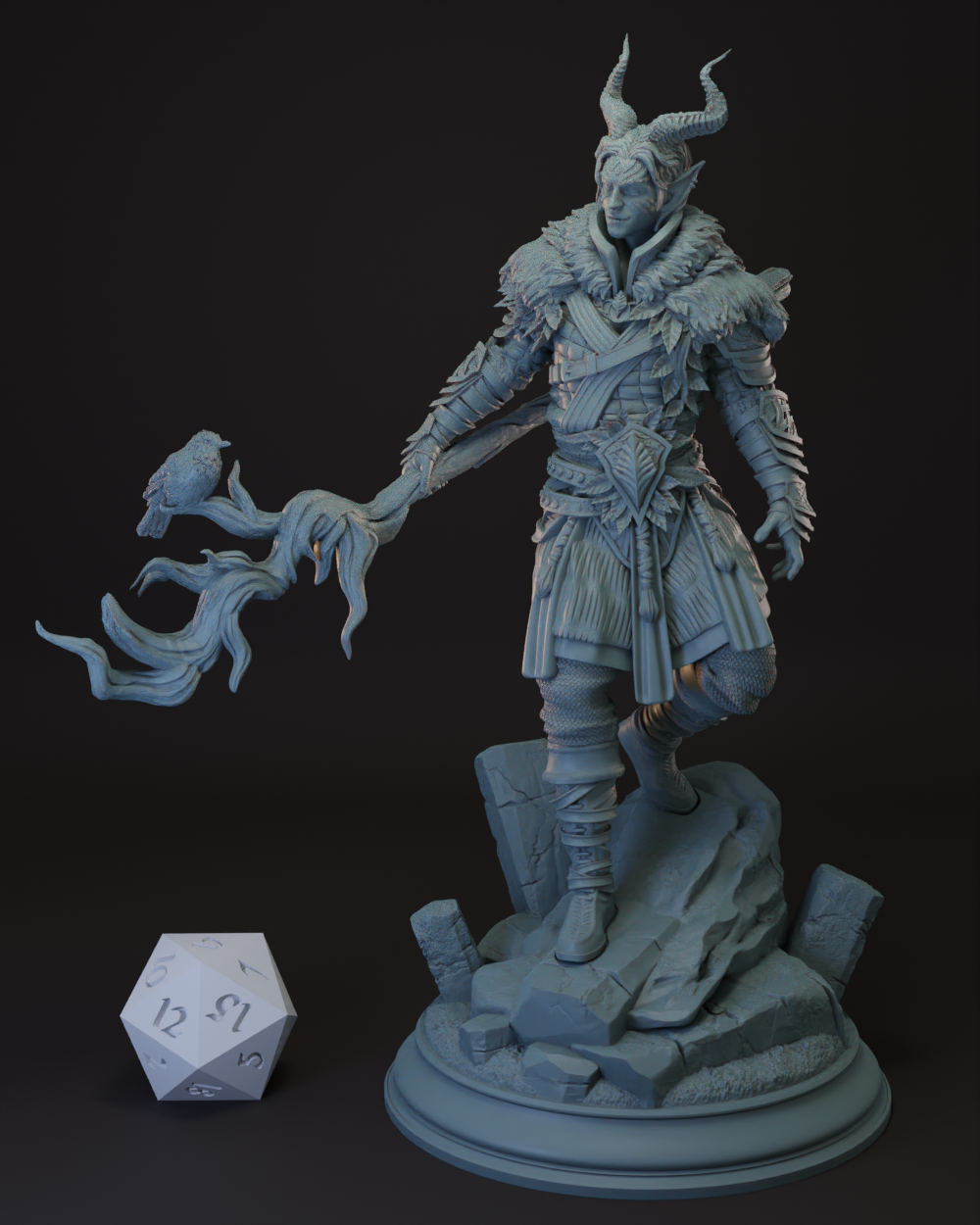 Tiefling Male Druid -Garyck- Tabletop Miniature