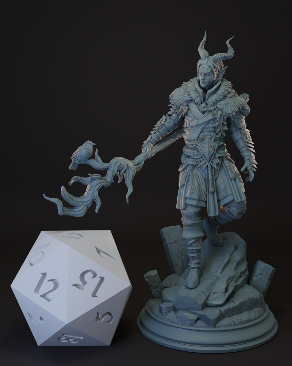 Tiefling Male Druid -Garyck- Tabletop Miniature