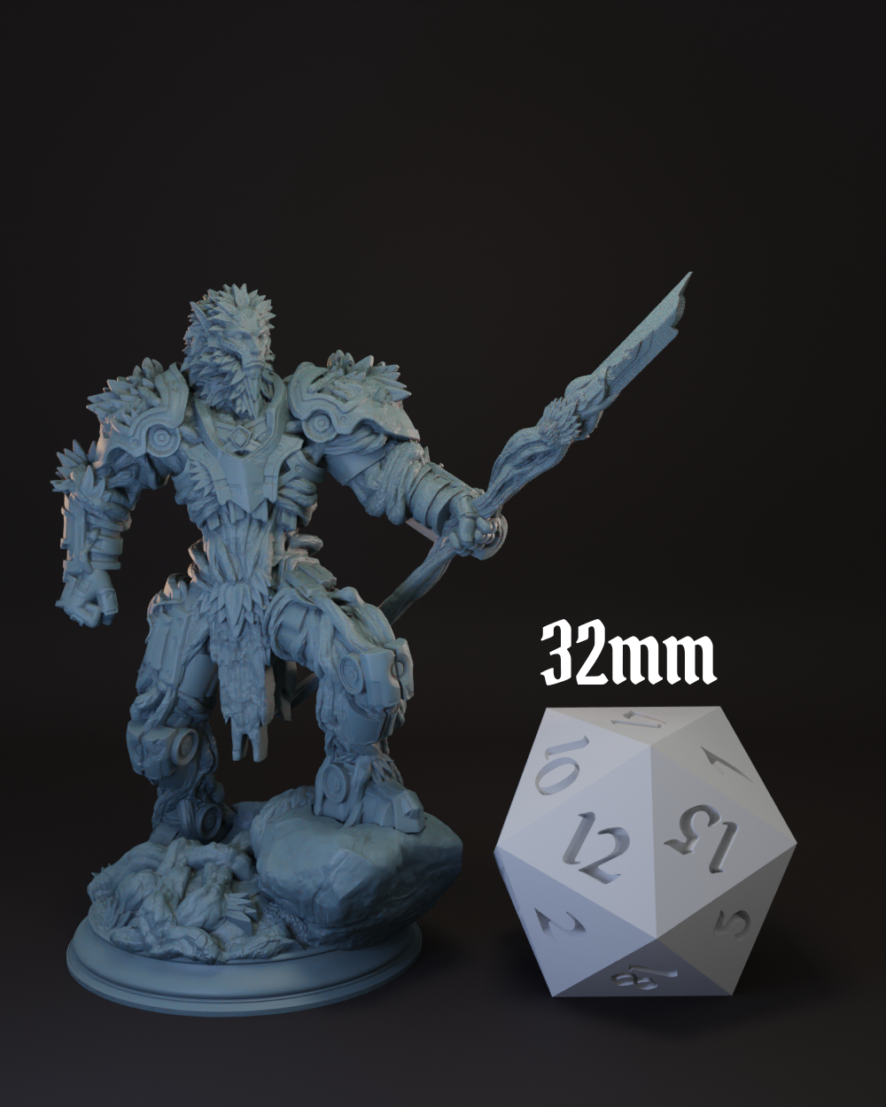 Warforged | Automaton Druid | Barbarian -Myrion- Tabletop Miniature