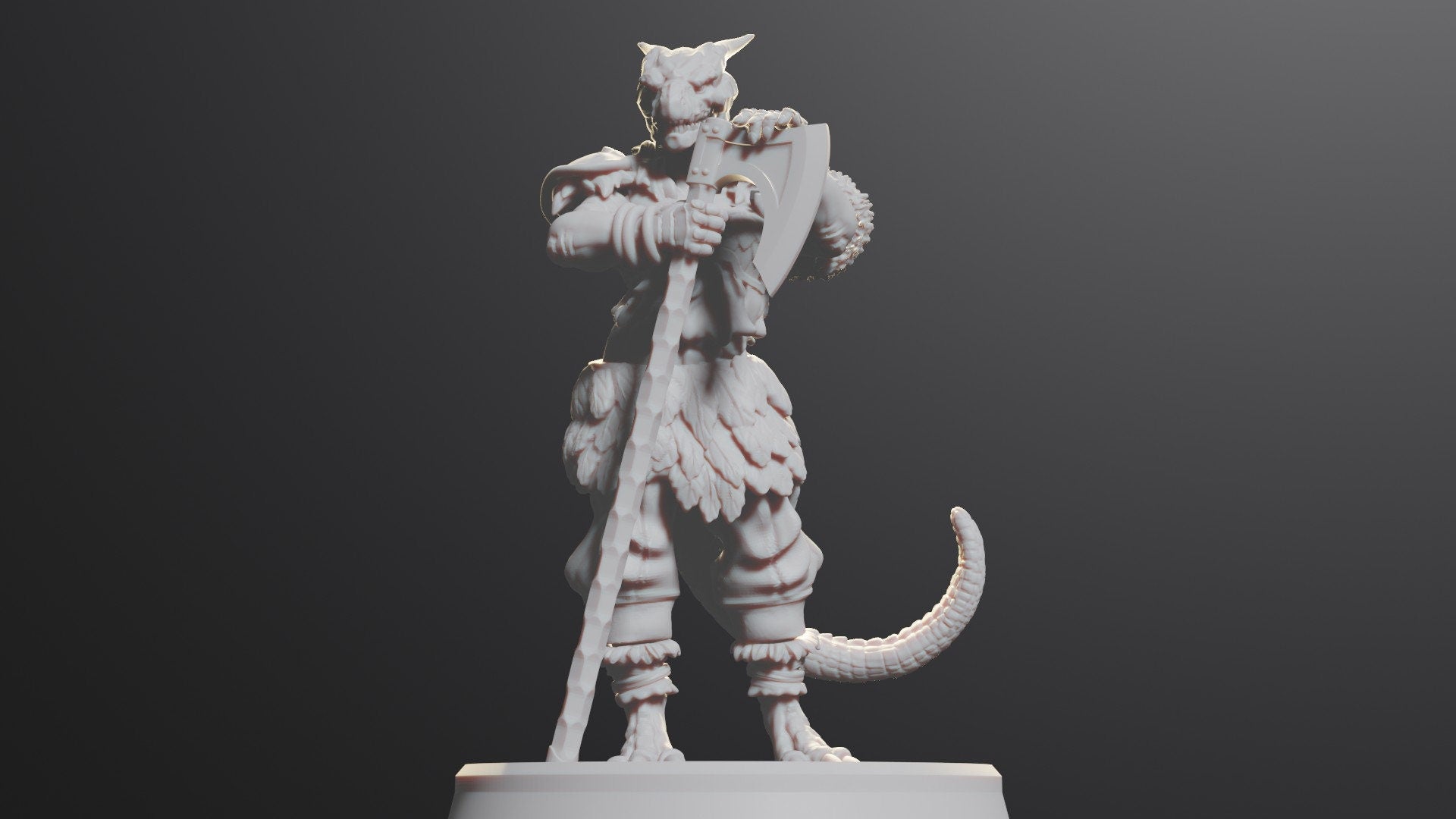 Dragonborn Female Barbarian | Fighter Tabletop Miniature for Dungeons and Dragons | Pathfinder | DND