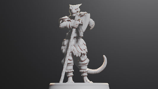 Dragonborn Female Barbarian | Fighter Tabletop Miniature for Dungeons and Dragons | Pathfinder | DND