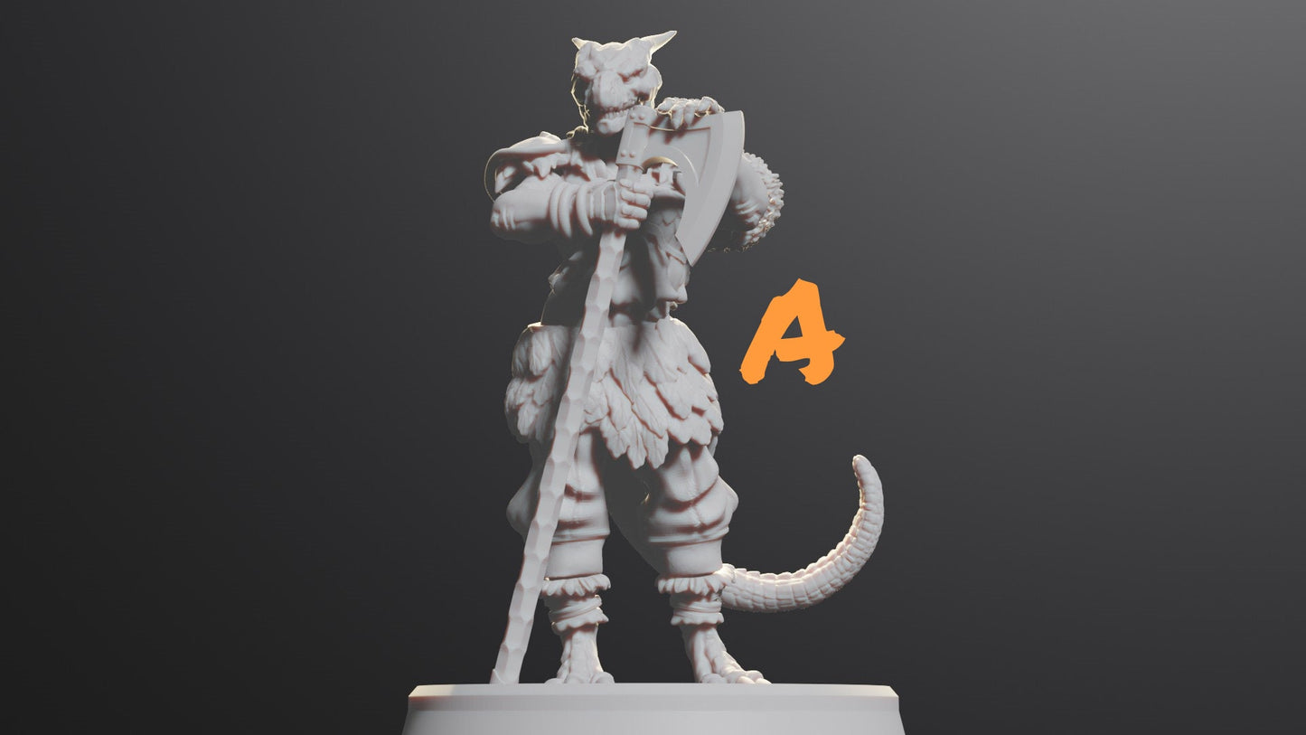 Dragonborn Female Barbarian | Fighter Tabletop Miniature for Dungeons and Dragons | Pathfinder | DND