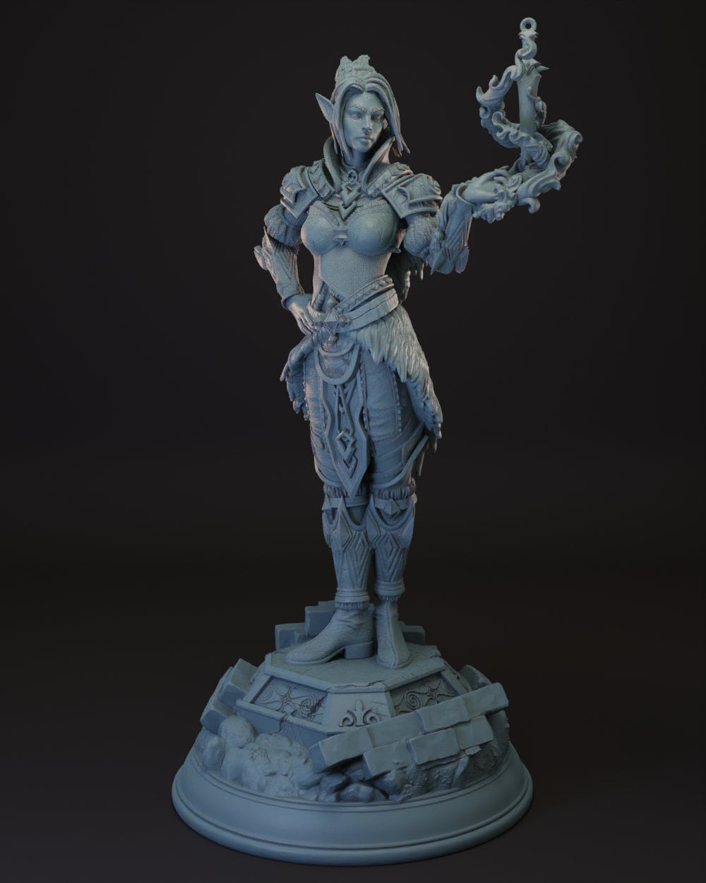 Elf | Drow | Half-Elf Female Rogue | Warlock -Calanar- Tabletop Miniature for Dungeons and Dragons | Pathfinder | DND