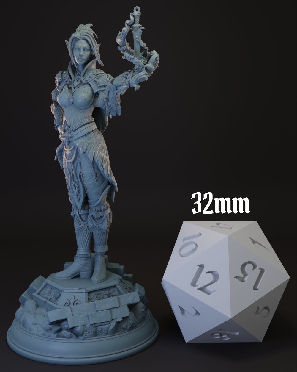 Elf | Drow | Half-Elf Female Rogue | Warlock -Calanar- Tabletop Miniature for Dungeons and Dragons | Pathfinder | DND