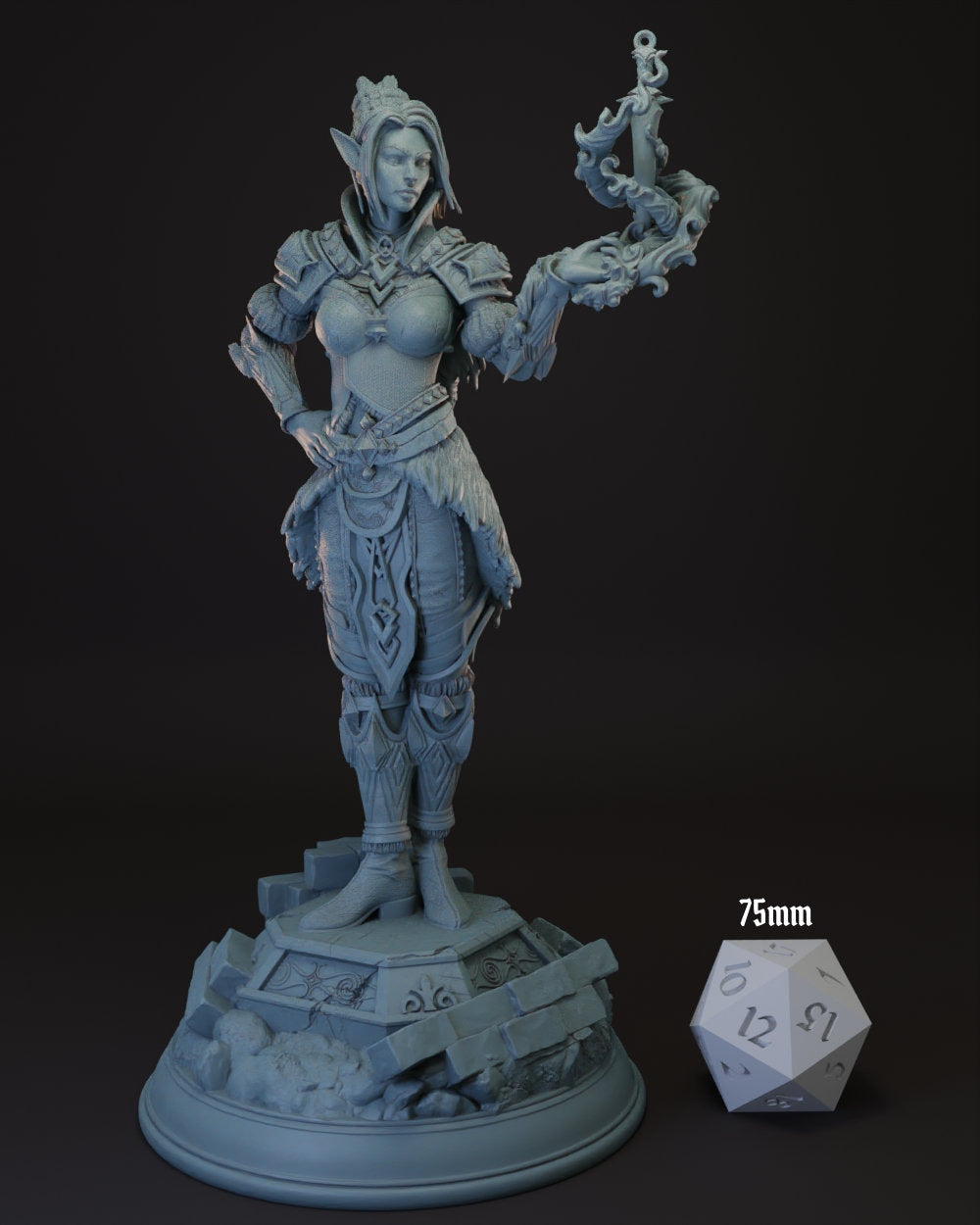 Elf | Drow | Half-Elf Female Rogue | Warlock -Calanar- Tabletop Miniature for Dungeons and Dragons | Pathfinder | DND