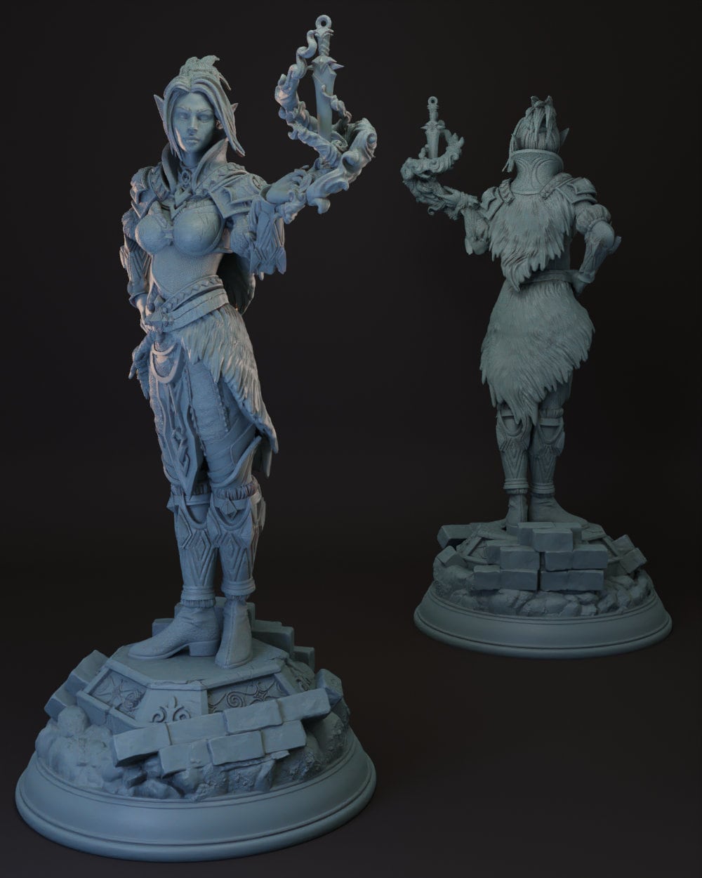 Elf | Drow | Half-Elf Female Rogue | Warlock -Calanar- Tabletop Miniature for Dungeons and Dragons | Pathfinder | DND