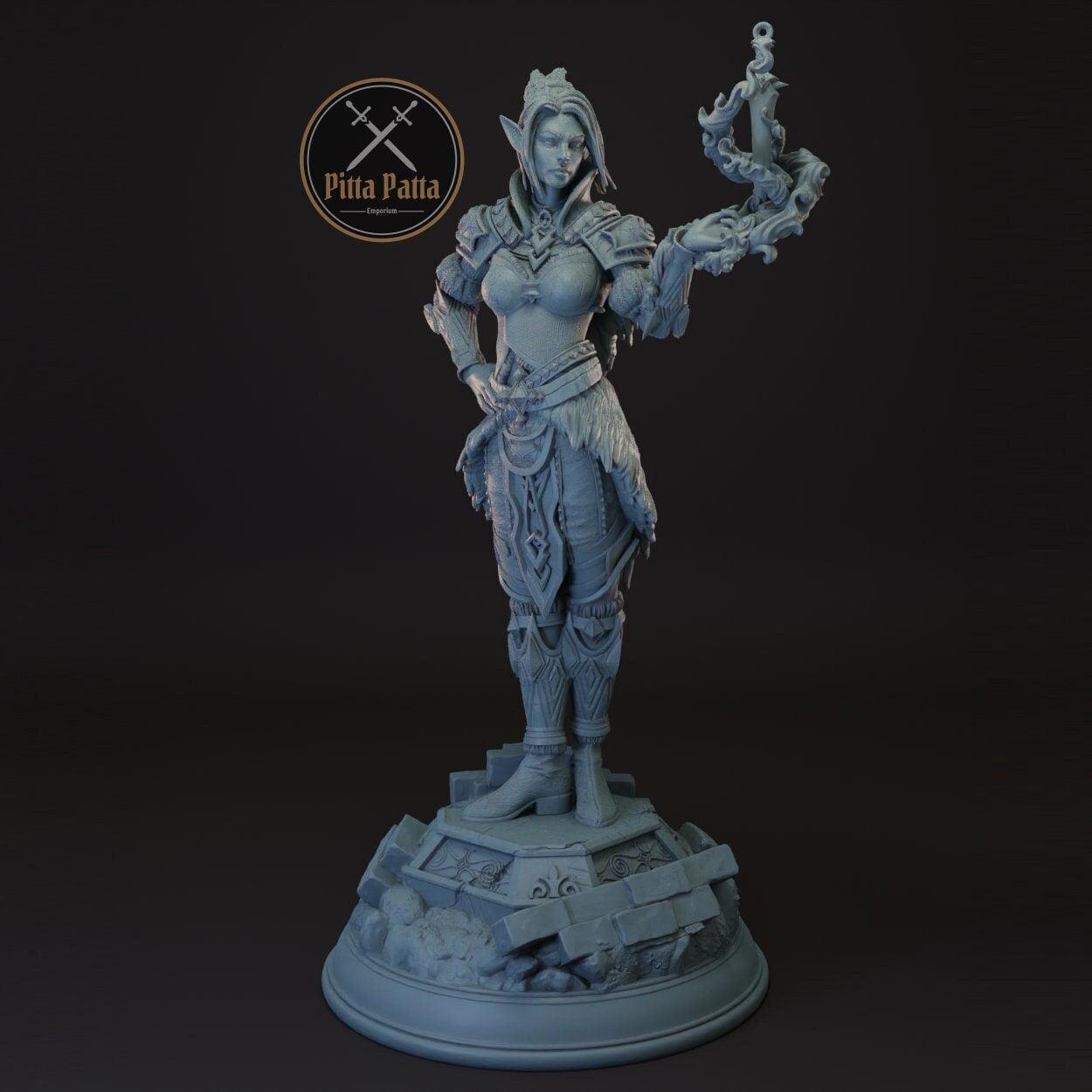 Elf | Drow | Half-Elf Female Rogue | Warlock -Calanar- Tabletop Miniature for Dungeons and Dragons | Pathfinder | DND