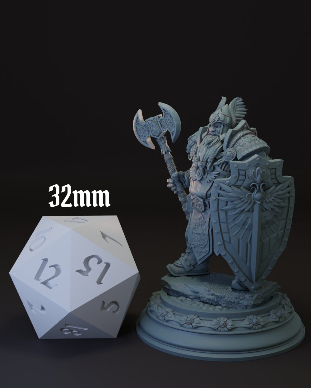 Dwarf Cleric | Paladin | Fighter -Tors Levelled- Tabletop Miniature for Dungeons and Dragons | Pathfinder | DND
