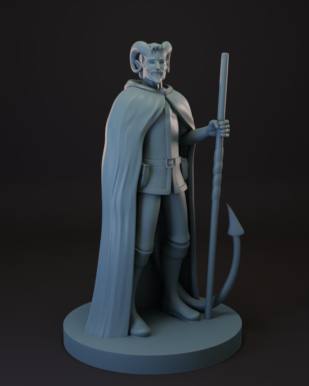 Tiefling Male Druid | Monk Tabletop Miniature for Dungeons and Dragons | Pathfinder | TTRPG