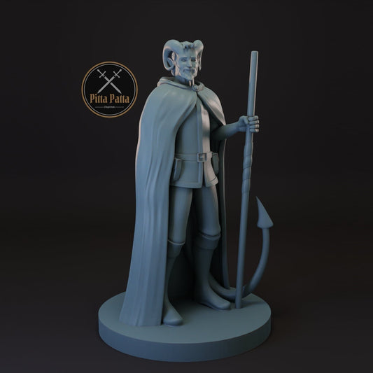 Tiefling Male Druid | Monk Tabletop Miniature for Dungeons and Dragons | Pathfinder | TTRPG