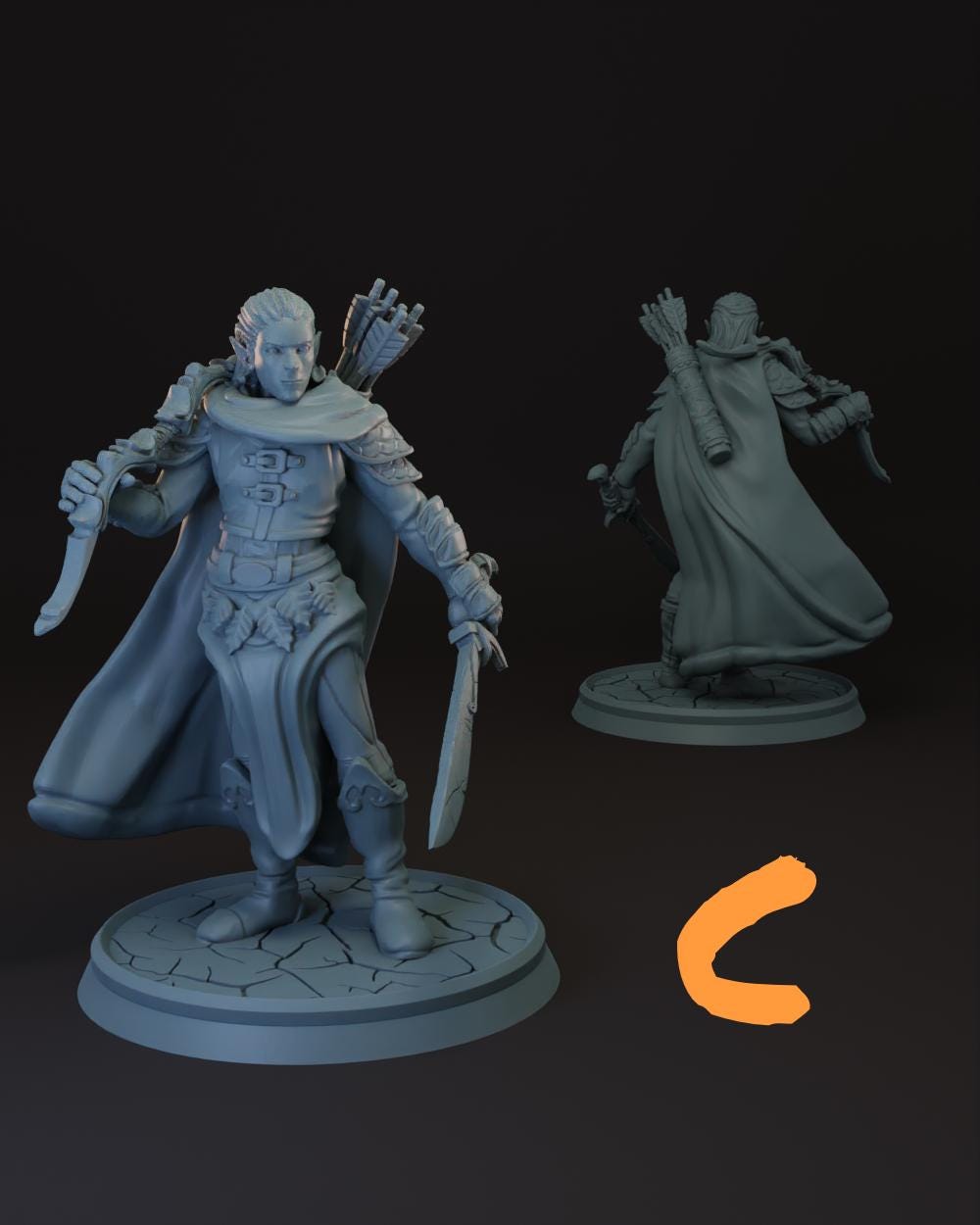 Elf | Human | Half-Elf Ranger | Fighter Tabletop Miniature for Dungeons and Dragons | Pathfinder | DND