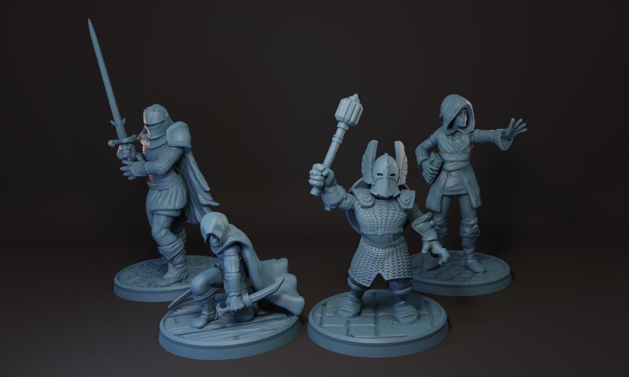 DnD Starter Set | Heroes of the Borderlands Class Character Minis | Tabletop Miniatures for Dungeons and Dragons