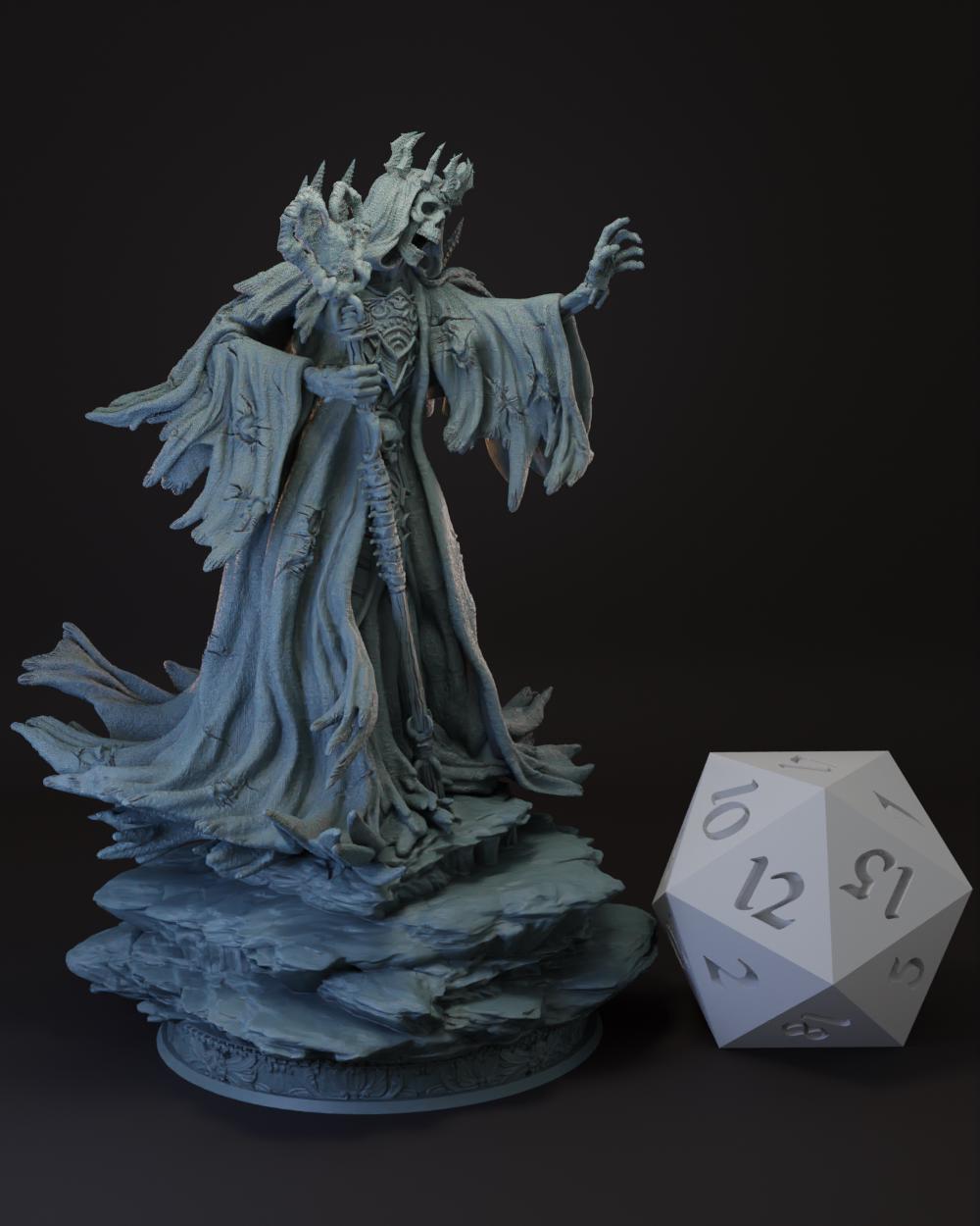 Arch Lich | Lich King | Undead Mage | Wraith Tabletop Miniature for Dungeons and Dragons | Pathfinder | DND | Daggerheart
