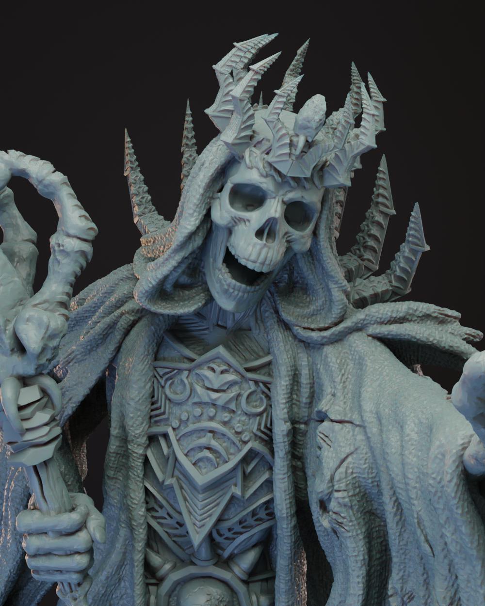 Arch Lich | Lich King | Undead Mage | Wraith Tabletop Miniature for Dungeons and Dragons | Pathfinder | DND | Daggerheart