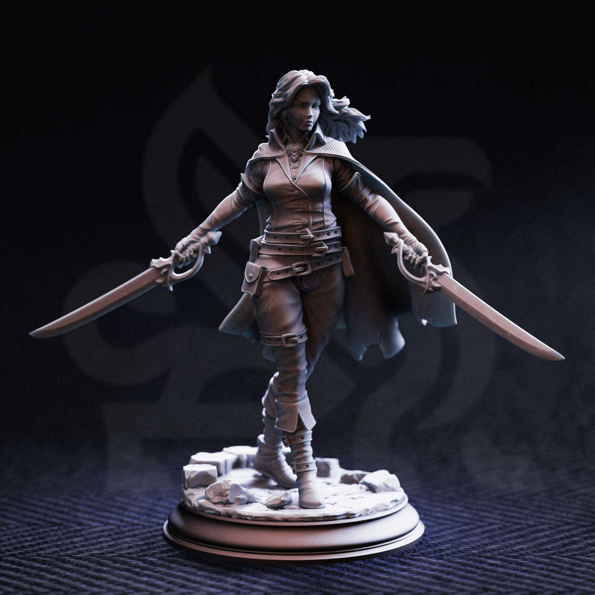 Human Female Rogue | Fighter -Angela- Tabletop Miniature for Dungeons and Dragons | Pathfinder | Daggerheart | DND