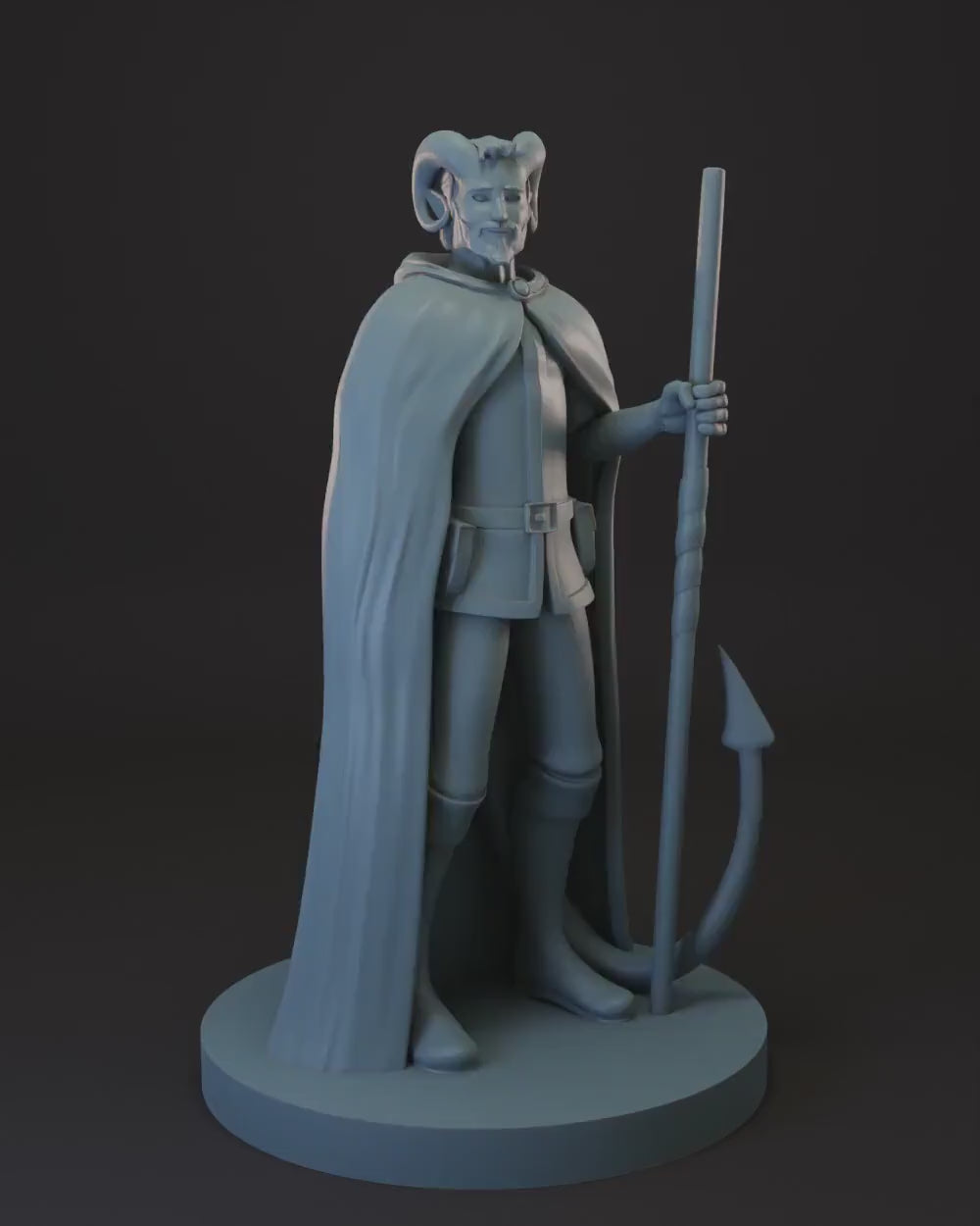 Tiefling Male Druid | Monk Tabletop Miniature for Dungeons and Dragons | Pathfinder | TTRPG