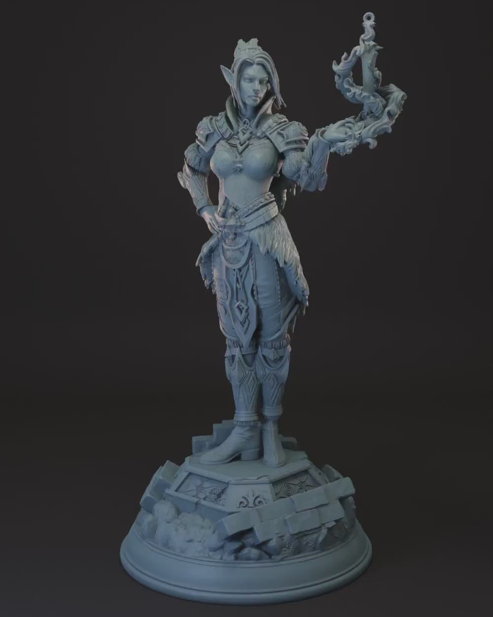 Elf | Drow | Half-Elf Female Rogue | Warlock -Calanar- Tabletop Miniature for Dungeons and Dragons | Pathfinder | DND