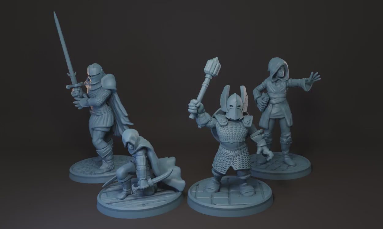 DnD Starter Set | Heroes of the Borderlands Class Character Minis |  Tabletop Miniatures for Dungeons and Dragons
