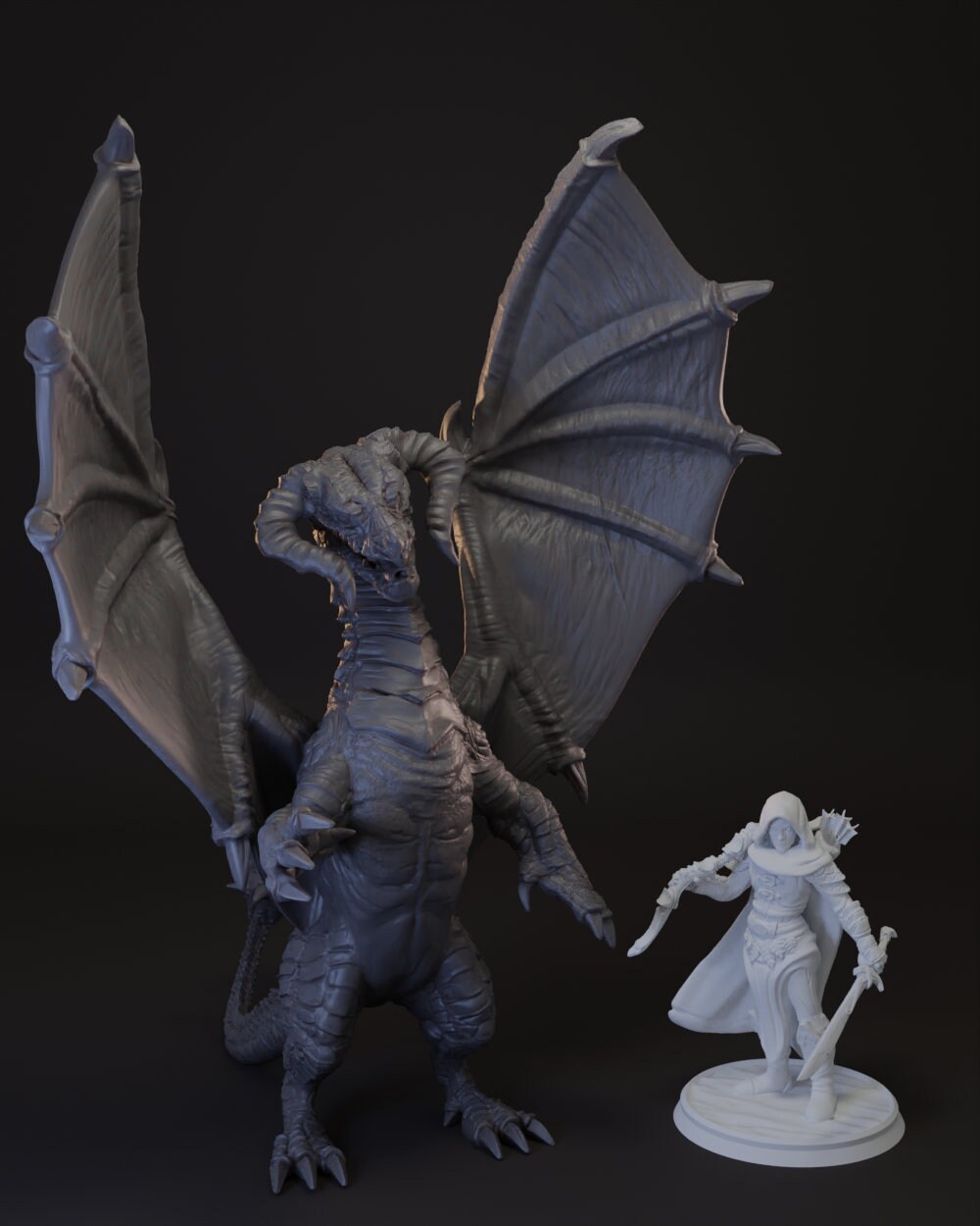 Young Black Dragon Tabletop Miniature