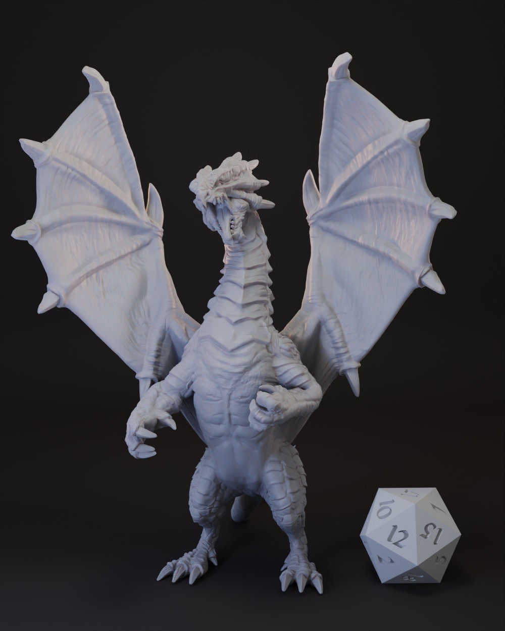 Young White Dragon Tabletop Miniature