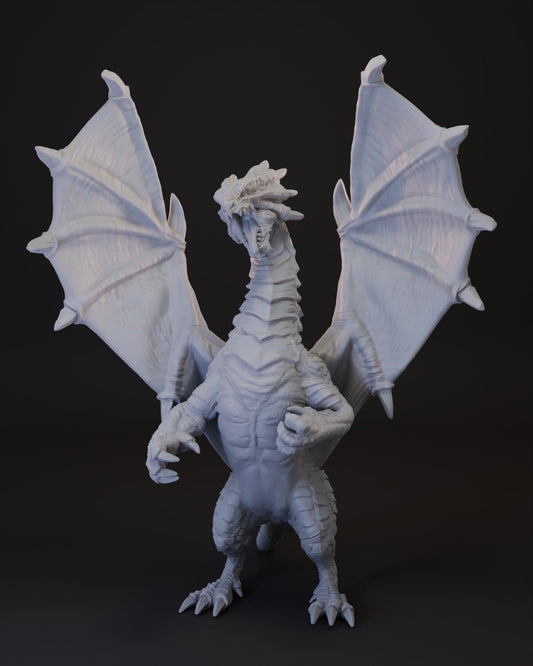 Young White Dragon Tabletop Miniature