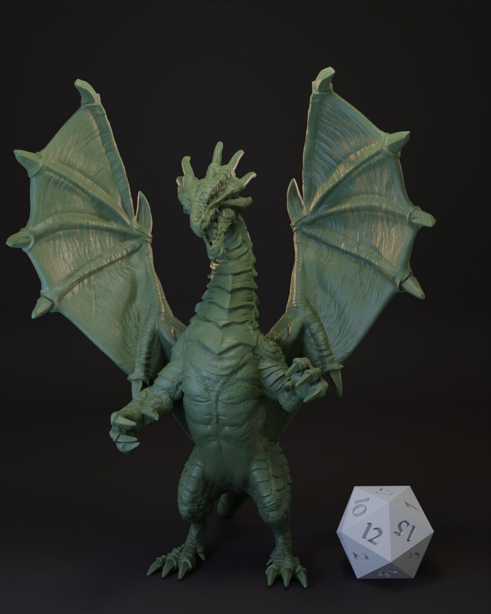 Young Green Dragon Tabletop Miniature