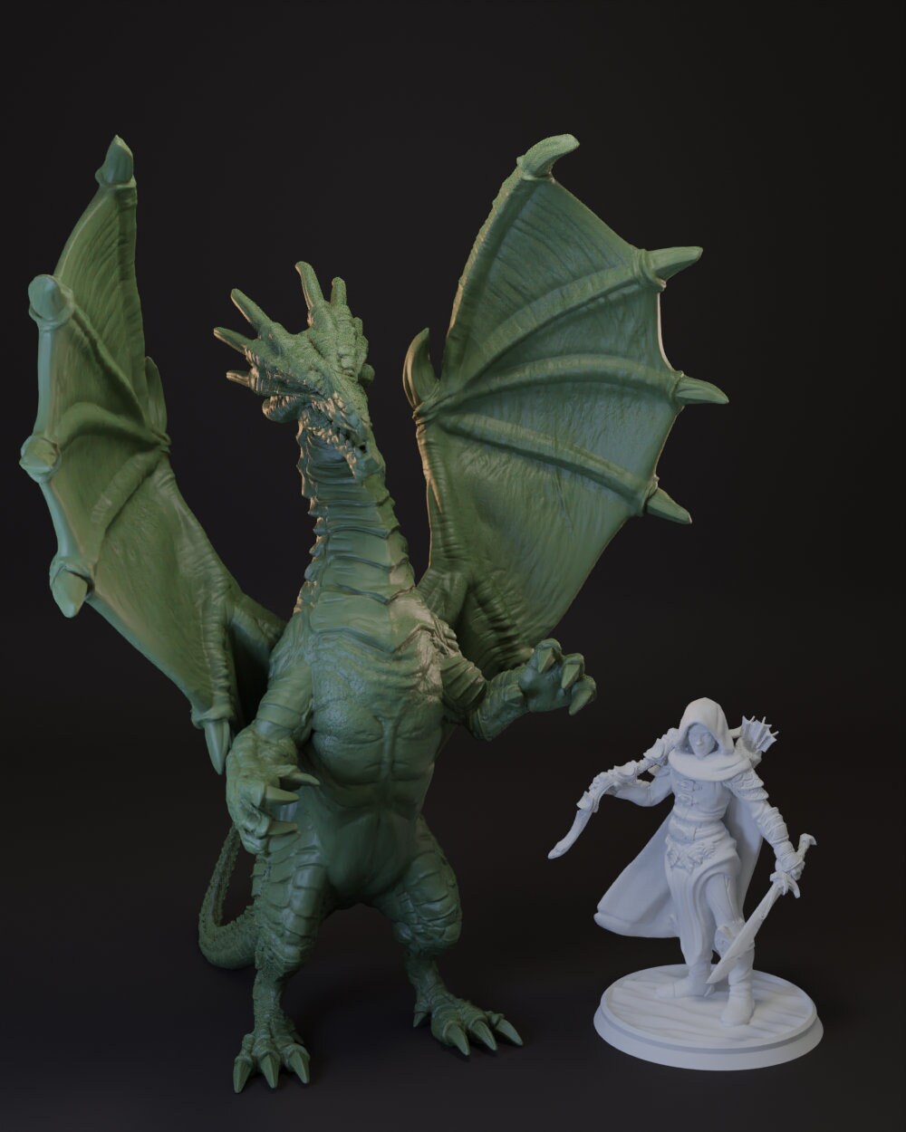 Young Green Dragon Tabletop Miniature