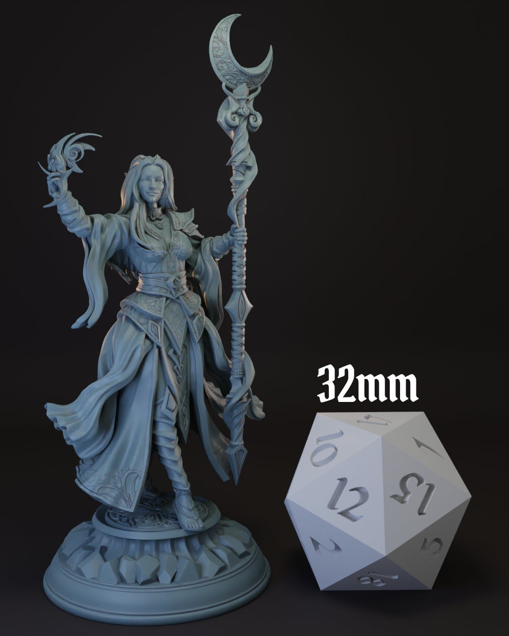 Drow | Elf | Female Cleric | Sorcerer -Kadna- Tabletop Miniature